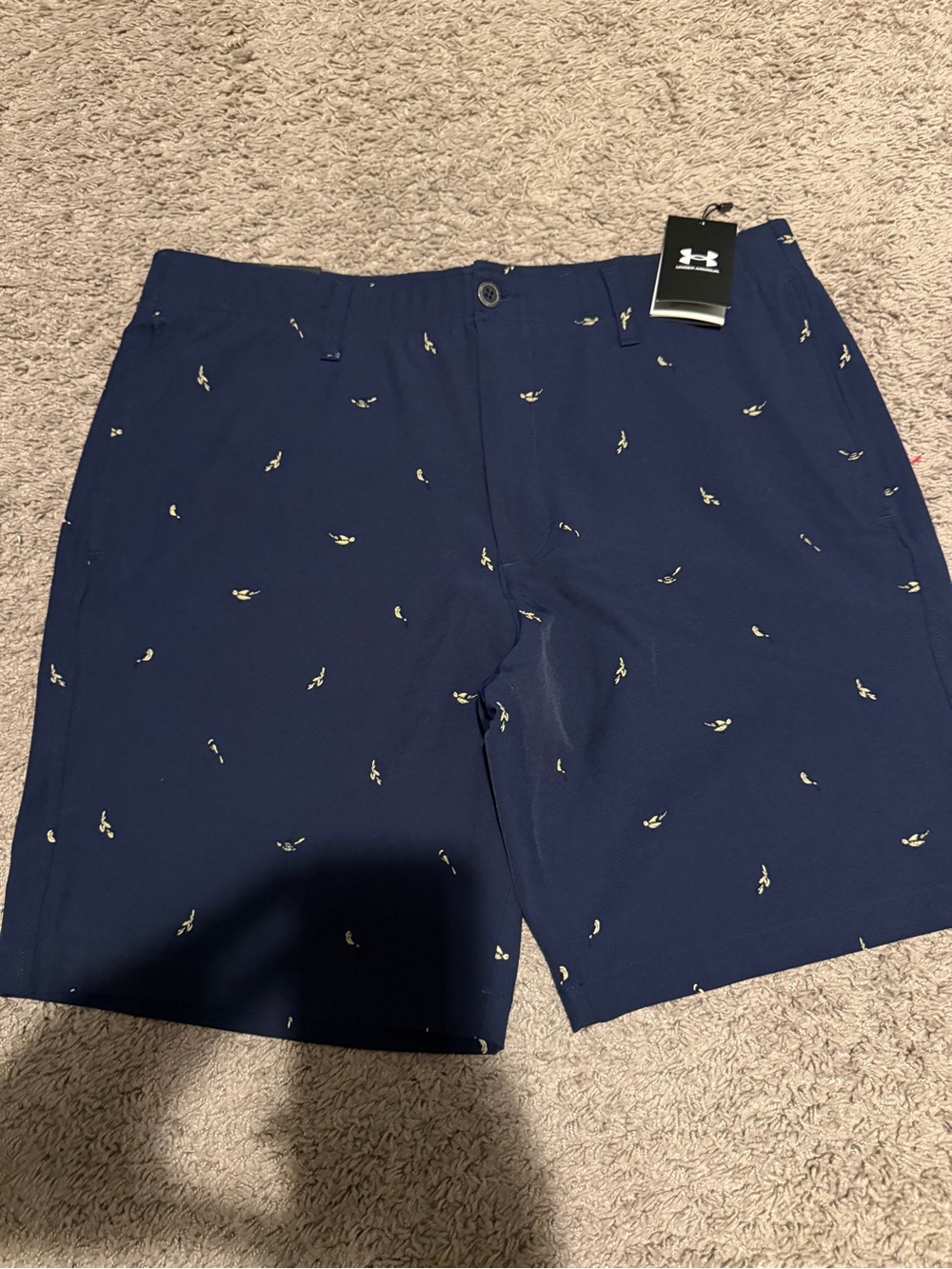 Under Armour Men’s Navy Micro-Print Athletic Shorts